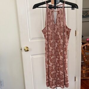 Candie's Velvet Rose Patterned Midi Dress